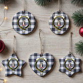 MacRae Dress Modern Tartan Crest Christmas Ceramic Ornament